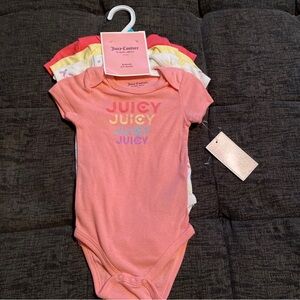 Juicy Couture bodysuit 5 pack set one piece lot New with tags baby 6 / 9 months